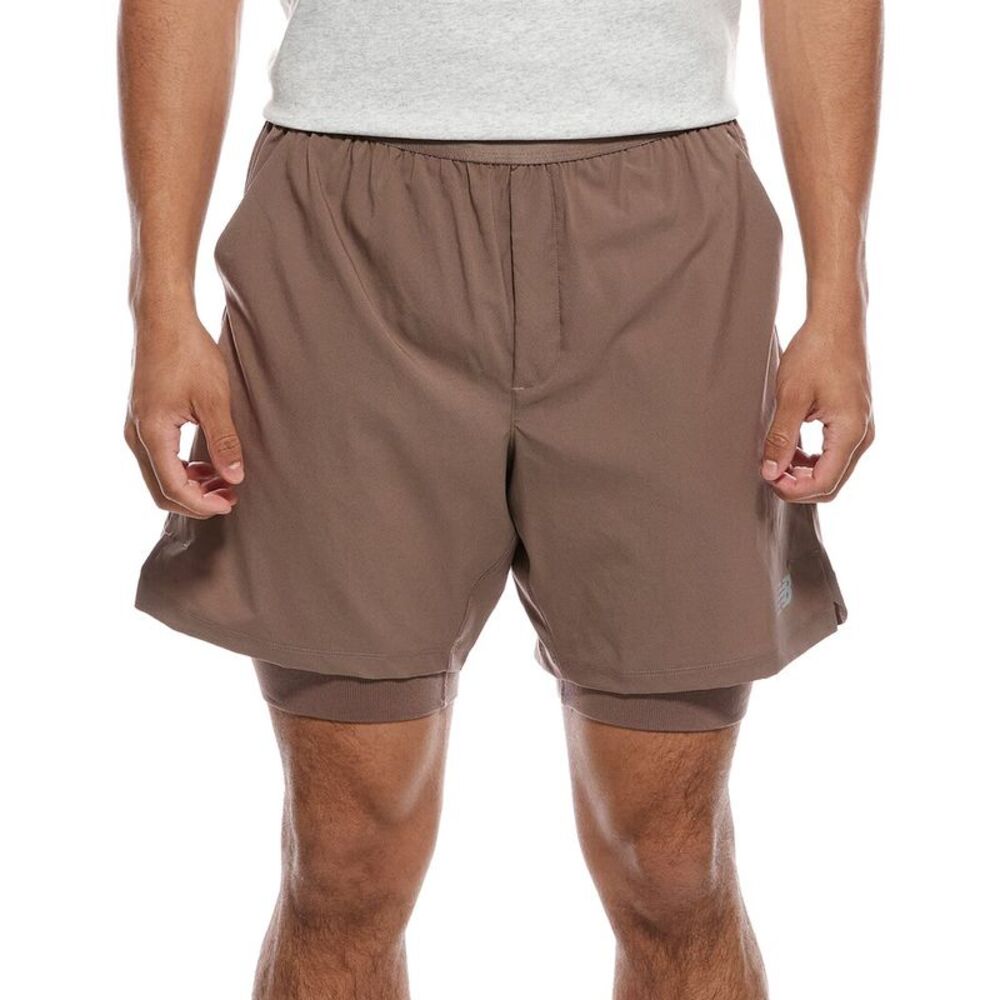 New Balance Mens  Ac Lined Short, Brown